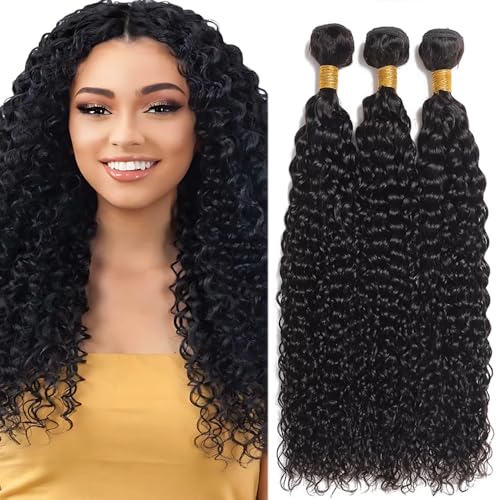 Kinky Curly Hair Bundles 10 12 14 Inch Black Virgin Curly Wave Human Hair