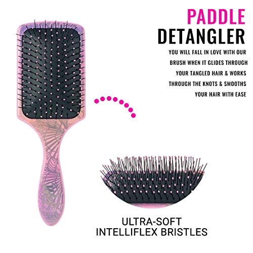 Wet Brush Paddle Detangler Hair Brush, Sea Shells - Ultra-Soft IntelliFlex Bristles with AquaVent Design - Spread Hair Treatments Evenly - Pain-Free Hair Brush for Women, Men, Wet and Dry Hair