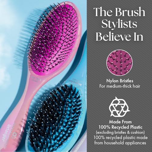Olivia Garden Aurora Detangler Brush Opal Pink for Medium to Thick Hair - Gentle Styling Tool
