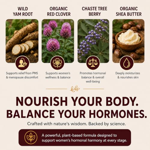 Wild Yam Cream for Hormone Balance 4 OZ - Natural Support for Menopause & PMS - Pack of 1