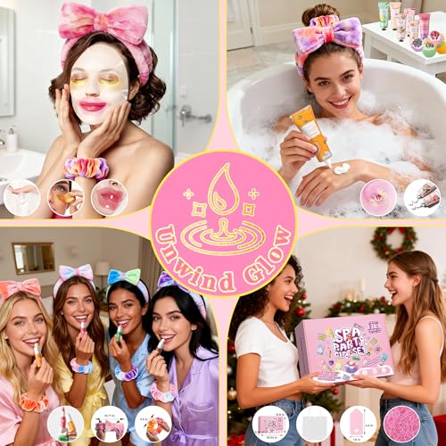 136PCS Spa Party Favors Set for Women - Eye Masks Lip Balm Hand Cream & Face Masks - Bachelorette & Birthday Gifts - Variation of THIS listing