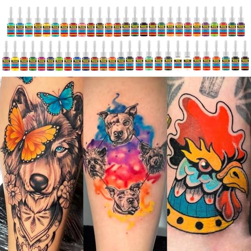 Solong Tattoo Ink Set 54 Colors - Complete 1/6oz (5ml) Pigment Kit, Professional Tattoo Supplies, Variation of THIS listing