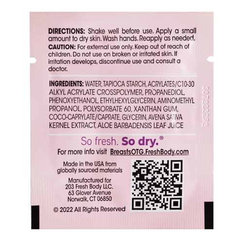 Fresh Breasts On-The-Go Travel Size Anti-Chafing Lotion 60 Pack - Unscented