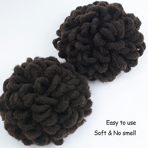 Yinmei Baibian 8 Inch 4# Dreadlocks Bun Ponytail Hair Extensions 2Pcs for Black Women