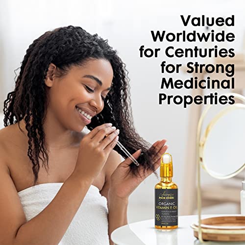 Pure Organic Vitamin E Oil - 1oz Dropper | Soften, Fade Dark Spots & Redness, Scars, stretch marks Improve Texture