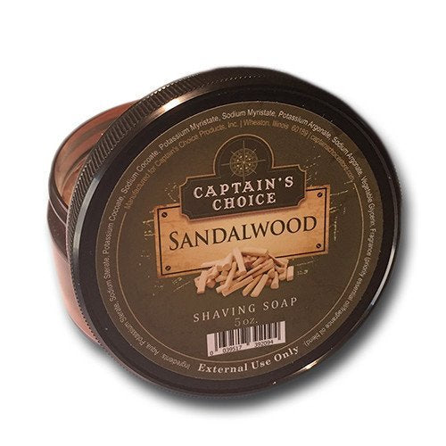Captain's Choice Sandalwood Shaving Soap 5 oz - Handmade Men's Grooming