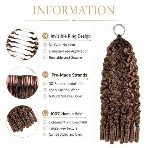 Bestvivid #4/27/30 Burmese Curly Feather Crochet Human Hair Extensions 14 Inch
