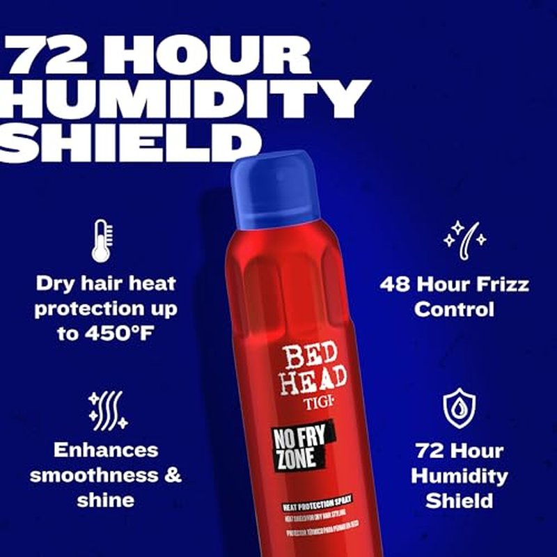 Bed Head by TIGI No Fry Zone Dry Heat Protectant Mist, 450¡ÆF Thermal Protection, 72-Hour Humidity Shield & Anti-Static Restyling Spray, 4.5 oz