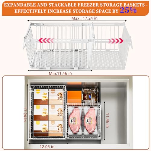 Large Freezer Organizer Bins 4 Pack for 10-20 Cu.Ft Freezers - Leak-Proof Bottom