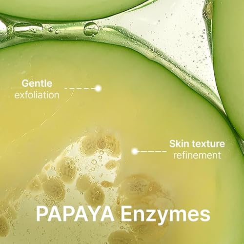 shaishaishai GREEN PAPAYA pH 5.5 Balanced Cleanser, Mildly Acidic Exfoliating Papain Enzyme For Sun Exposed & Alkalized Skin, Regulates Oil Moisture Balance, Korean Skin Care, 5.07 oz