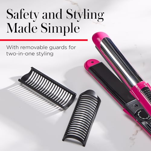 Revlon 1-Inch Ceramic Flat Iron with Curling Function & Adjustable Heat