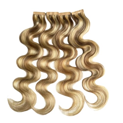 Munx Body Wave Tape-In Hair Extensions - Human Remy Blonde Highlight 14 Inch