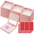meekoo 30 Pcs Press on Nail Packaging Box with 90 Pcs Adhesive Double Sided Tape Artificial Nail Display Case Storage Container Box Acrylic Packaging Organizer for Art Home Salon(Pink)