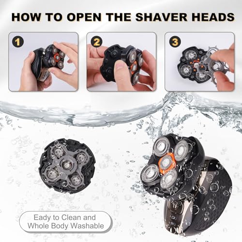 Shaver Replacement Heads Compatible with Microtouch Titanium Head Shaver, for Bald Men Electric Shaver Replacement Heads,2 Pack