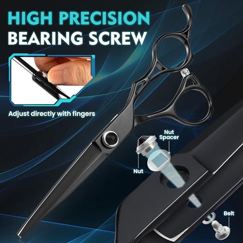 Black Hair Scissors Set - Texturizing & Thinning Shears for Salon & Home