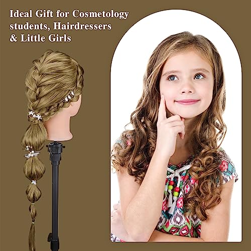 28-Inch Light Brown Human Hair Mannequin Head for Hair Styling & Training