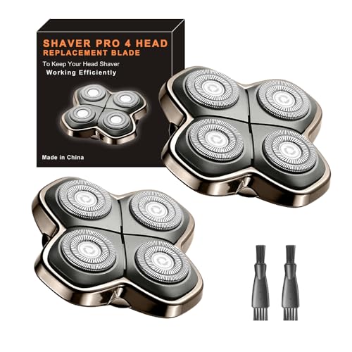 TRAH Shaver PRO 4 Head Replacement Blades 2 Pack for Bald Men Electric Razors