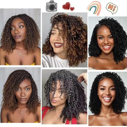 Datanala 14 Inch T27# Pre-Twisted Yanky Twists Crochet Hair 9 Packs Bohemian Passion Style