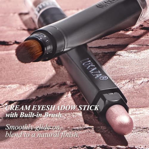 Eyeshadow Stick Makeup Set Pink & Brown - Neutral & Shimmer Shades, 10PCS with Brush - Love's Gifts Variation #04