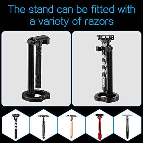 SANWA Stainless Steel Razor Holder Stand - Black Variation for Shaving Razors