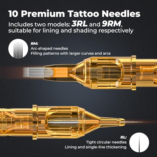 YILONG Black Wireless Tattoo Pen Kit with 2 Batteries for Beginners