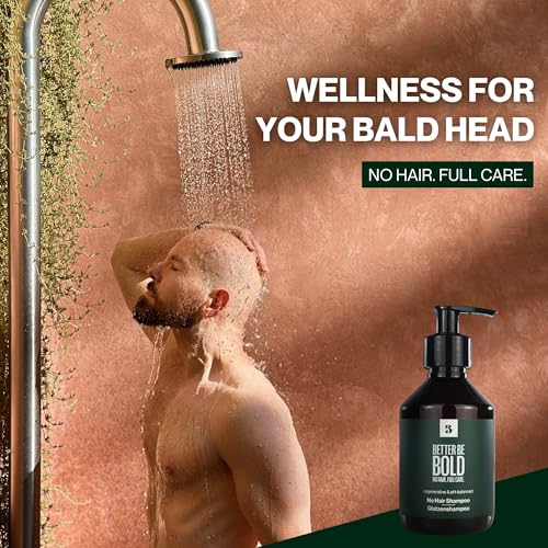 No Hair Shampoo for Bald Heads - Gentle pH-Neutral Cleansing with Almond Oil & Aloe Vera, Made in Germany