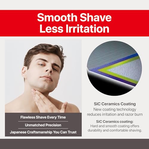 Feather Feather F3 Razor Blade Refills - Wavy Guard SiC Ceramic - Silver 8 Pack