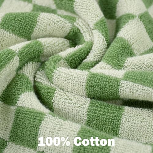 Checkered Washcloths 12 Pack - Ultra-Soft Cotton Bath Towels for Showering & Skincare (13"x13") - 4 Colors