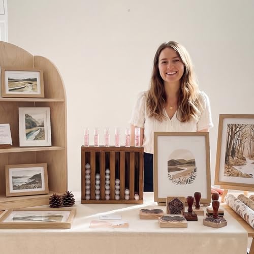Brown Wooden Lip Balm Display Rack with 6 Slots - 0.7 Inch Capacity, 1 Pc - Variation of 6 Slot Brown