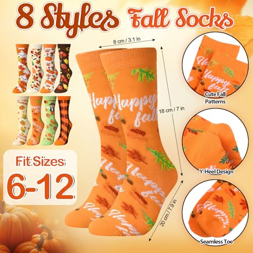 Dansydaisy Fall Makeup Bag Set with Keychains Socks Notepads - Autumn Gifts, Autumn Theme, Bulk