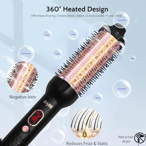 Ceramic Thermal Styling Brush with Adjustable Temperature - 1.5 Inch