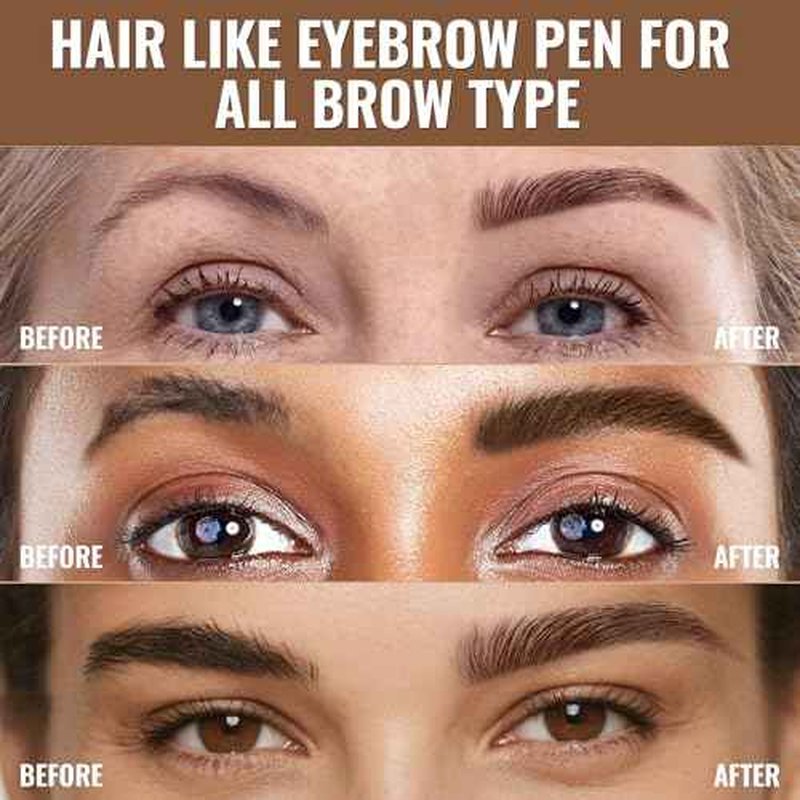 iMethod Eyebrow Pen - Eyebrow Pencil,2-in-1 Eyeliner Dual-Ended Microblading Eyebrow Pencil Long Lasting Waterproof Hair-Like Brow Pencil,with Eyebrow Brush,Eyebrow Pencils for Women,DarkBrown