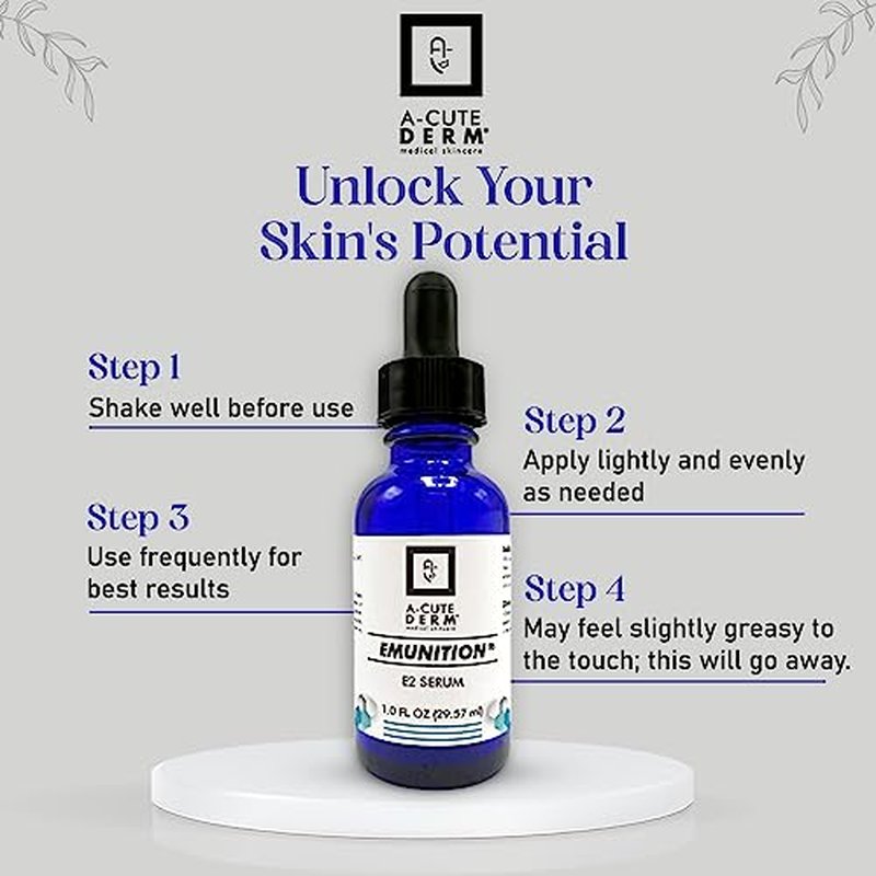 A-Cute Derm Emunition¢ç E2 Serum Hydrator to Improve Loss Moisturizer Helps in Healing for Sensitive Skin (1 oz)