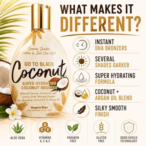 Deep Dark Coconut Tanning Lotion with Bronzing Technology - 12 fl oz
