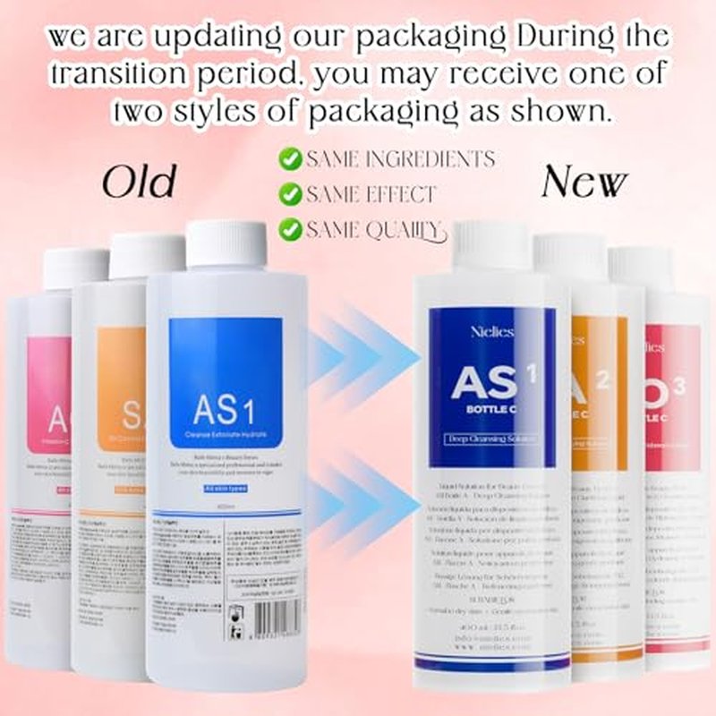 AS1 Hydro facial Serum 3 x 400ml ? Skin Aqua Peeling Solution for Hydro Facial Solution, Hydrogen Oxygen Facial Machine, Hydrodermabrasion & Microdermabrasion Machine