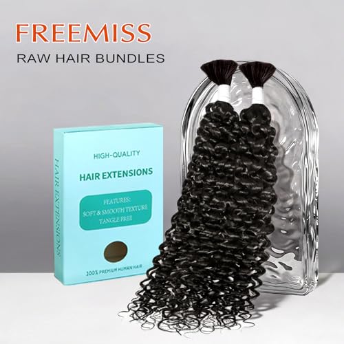 Water Bulk Human Braiding Hair for Boho & Knotless Braids - 14 Inch, 100g, Unprocessed Brazilian Virgin Hair - Variation Water Bulk (#1B)