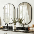 Black Oval Bathroom Mirror 24x36 Inches Wall Mirror 2 Pack - Modern & Shatterproof