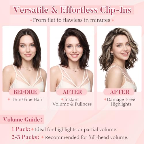 SEGO Clip-In Short Hair Extensions Light Brown 10 Inch - Real Human Hair