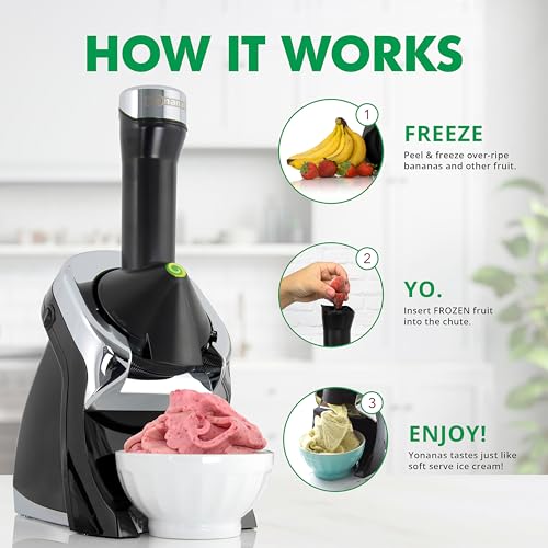 Yonanas Deluxe Frozen Fruit Soft Serve Maker - Vegan, Dairy-Free, No Added Sugar