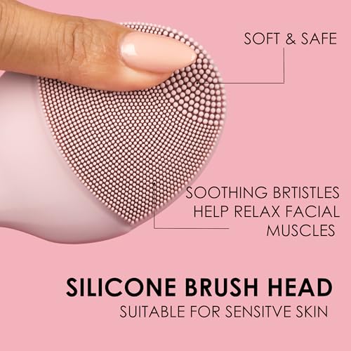 Rechargeable Waterproof Sonic Facial Cleansing Brush with Silicone Massager