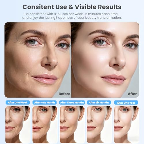 Black 7-in-1 LED Neck & Face Beauty Device with Vibration & Thermal Massage