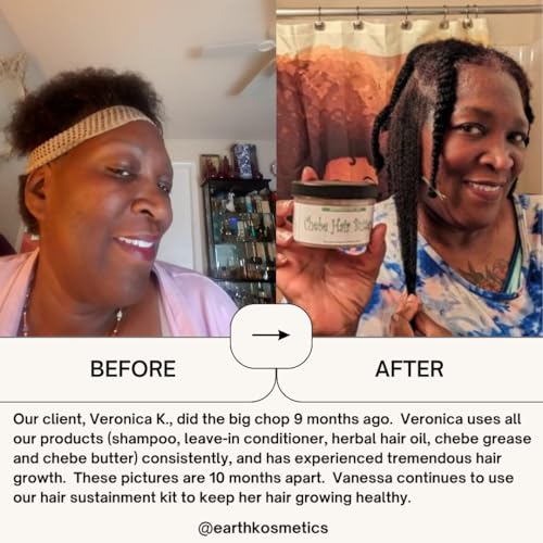 Hair Growth Chebe Hair Grease with Herbs & Oils for Scalp Nourishment - 6.05 Oz