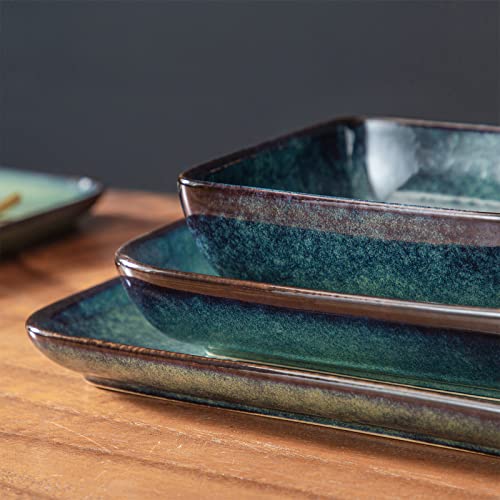 Vancasso Green Square Stoneware Dinnerware Set for 4 - 16 Pieces