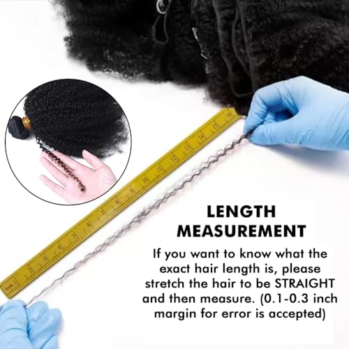Mongolian Afro Kinky Curly Human Hair Bundles 16 18 20 Inch Natural Color - 3 Bundles