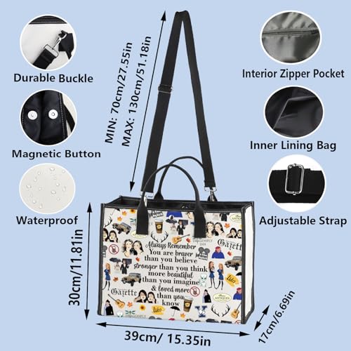 WZMPA Luke's Diner Cosmetic Bag Coffee Inspired Gift You Are Braver Stronger Smarter Luke's Diner Makeup Zipper Pouch Bag (Always Gil BG)