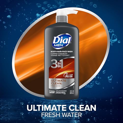 Men's 3-in-1 Body, Hair & Face Wash - Ultimate Clean, 23 Fl Oz, Pack of 3