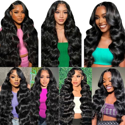3 Bundles Human Hair Body Wave Extensions - Natural Black 18 20 22 Inch
