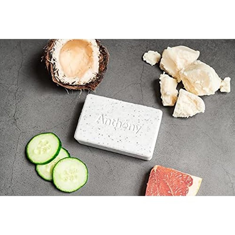 Anthony No Sweat Body Defense, Anti-Chafe Talc Free Cream To Powder Lotion, 3 Fl Oz Exfoliating and Cleansing Bar, Grapefruit, 7 Oz