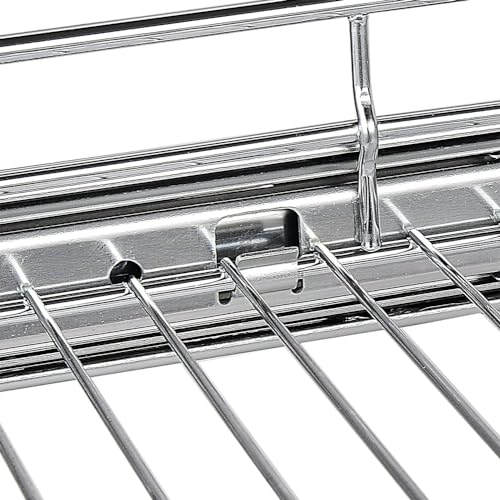 Pull Out Cabinet Organizer 2 Pack - 15W x 21D Inch Sliding Shelves for Kitchen & Bathroom