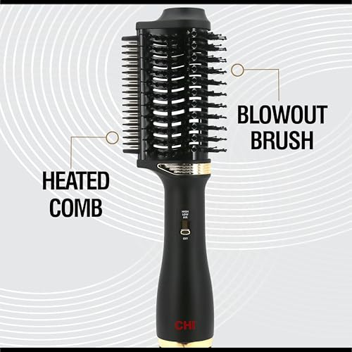 CHI Volume Styler Blowout Brush & Heated Comb - Black